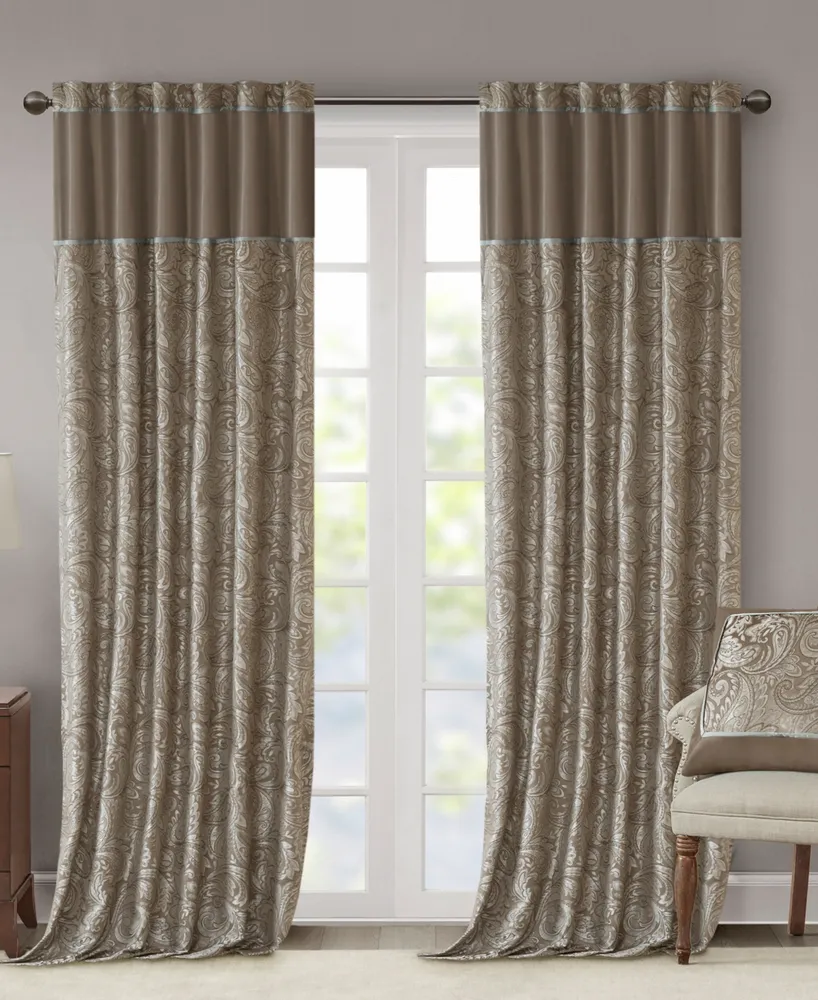 Madison Park Aubrey Jacquard Curtain Panel Pair