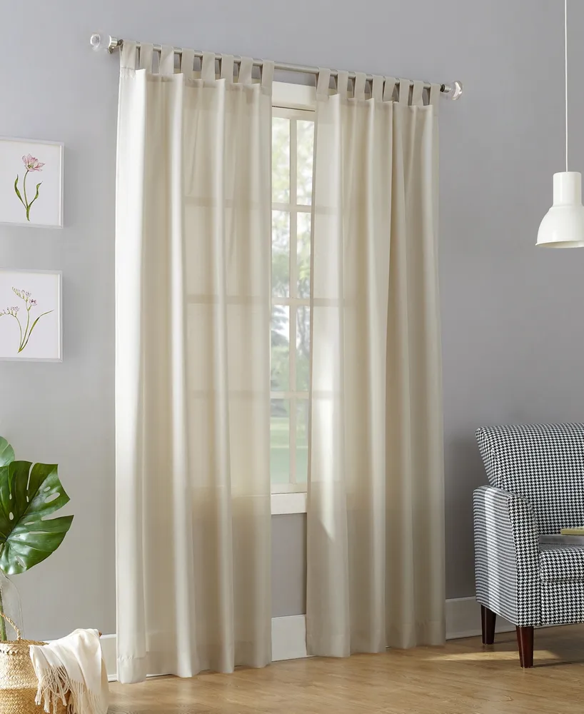 Clifford Heathered Texture Semi-Sheer Tab Top Curtain Panel