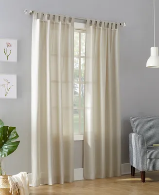 No. 918 Clifford Heathered Texture Semi-Sheer Tab Top Curtain Panel