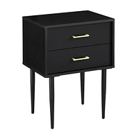 20" Two-Drawer Side Table - White