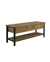 48" Open-Top Storage Bench with Shoe Shelf - White Oak