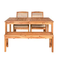 Outdoor Classic Contemporary Acacia Wood Simple Patio -Piece Dining Set