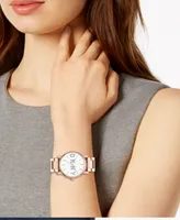 Dkny Women's SoHo Rose Gold-Tone Stainless Steel Bracelet Watch 34mm, Created for Macy's