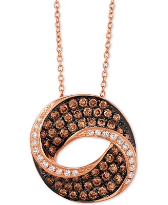 Le Vian Chocolatier Diamond Swirl 18" Pendant Necklace (9/10 ct. t.w.) in 14k Rose Gold