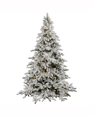 Vickerman 7.5' Flocked Utica Fir Artificial Christmas Tree with 850 Warm White Led Lights