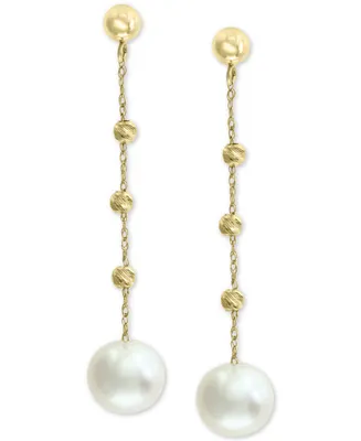Effy Cultured Freshwater Pearl (8mm) Beaded Drop Earrings in 14k Gold