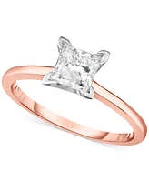 Diamond (1 ct. t.w.) Princess Engagement Ring 14k White, Yellow or Rose Gold