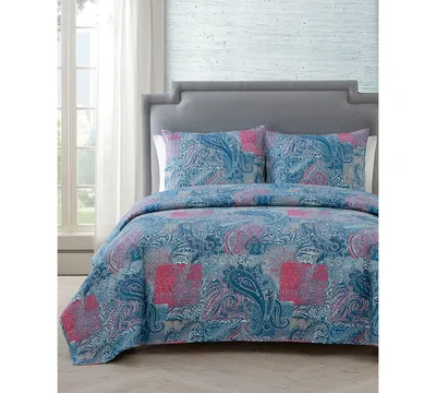 Vcny Home Ava Paisley 3-Pc. Full/Queen Quilt Set