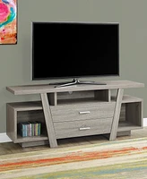 Monarch Specialties 60"L Tv Stand With 2 Drawers in Dark Taupe