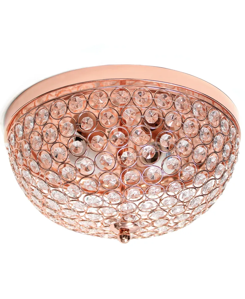 Elegant Designs 2 Light Elipse Crystal Flush Mount Ceiling Light