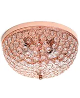 Elegant Designs 2 Light Elipse Crystal Flush Mount Ceiling Light