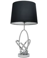 Elegant Designs Mod Art Polished Chrome Table Lamp with Black Shade