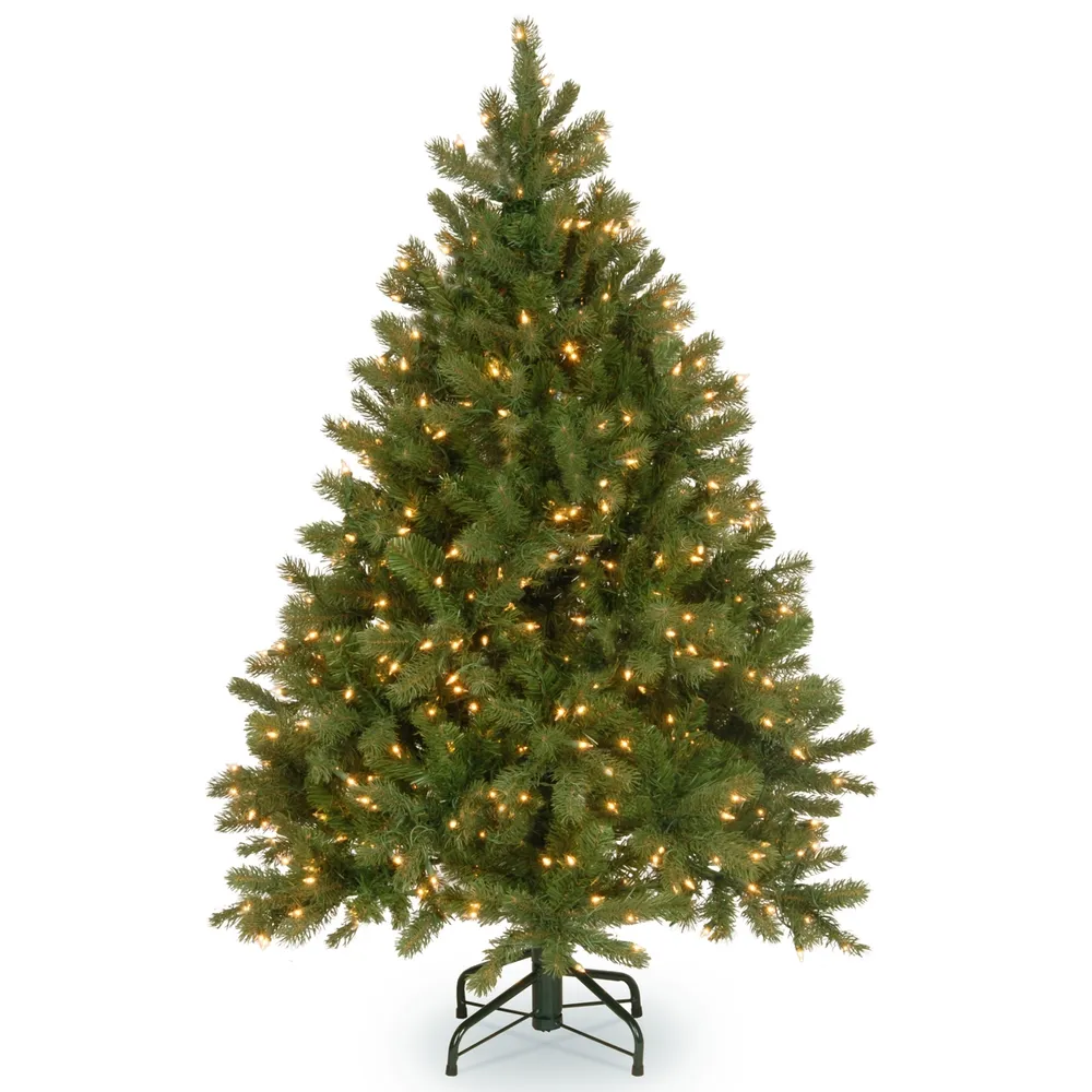 National Tree 4.5' "Feel Real" Downswept Douglas Fir Hinged Tree with 450 Clear Lights