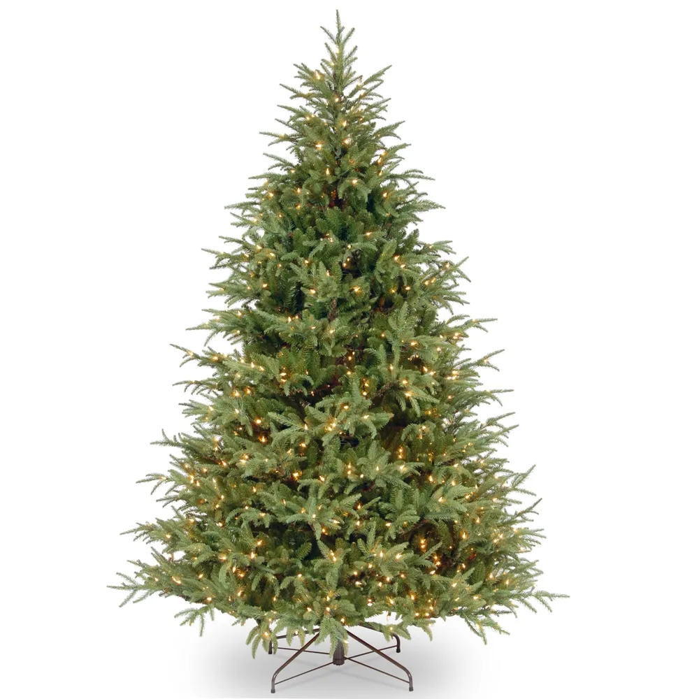 National Tree 6.5' Feel Real Fraser Grande Hinged Tree with 550 Dual Color Led Lights