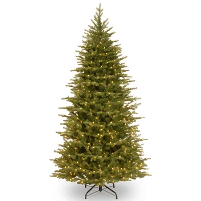 National Tree 7.5' "Feel Real" Nordic Spruce Slim Hinged Tree with 750 Clear Lights