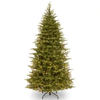 National Tree 7.5' "Feel Real" Nordic Spruce Slim Hinged Tree with 750 Clear Lights