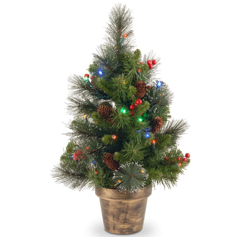 National Tree 14 Glittery Bristle Pine Snowflake with Battery Operated Warm White LED Lights