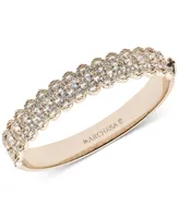 Marchesa Gold-Tone Crystal Filigree Bangle Bracelet