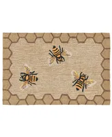 Liora Manne Front Porch Indoor/Outdoor Honeycomb Bee Natural 2' x 3' Area Rug