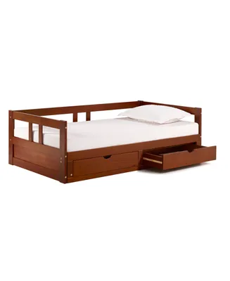 Alaterre Furniture Melody Twin to King Trundle Daybed with Storage Drawers