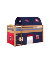 Addison Cinnamon Finish Junior Loft Bed,Tent and a Playhouse with Trim