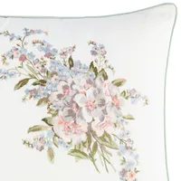 Laura Ashley Harper Embroidered Decorative Pillow, 18" x 18'