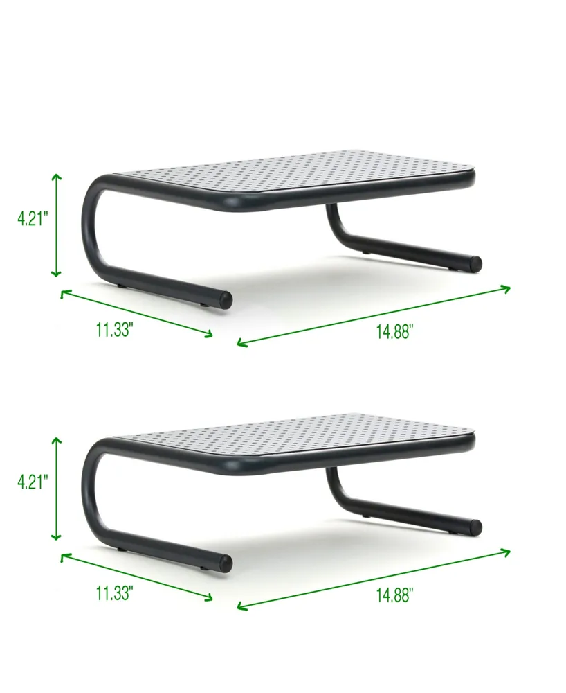 Mind Reader Metal Monitor Stand, 2-Pack