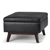 Owen Mid Century Modern Rectangle Coffee Table Storage Ottoman