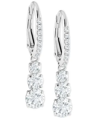 Swarovski Silver-Tone Crystal Drop Earrings