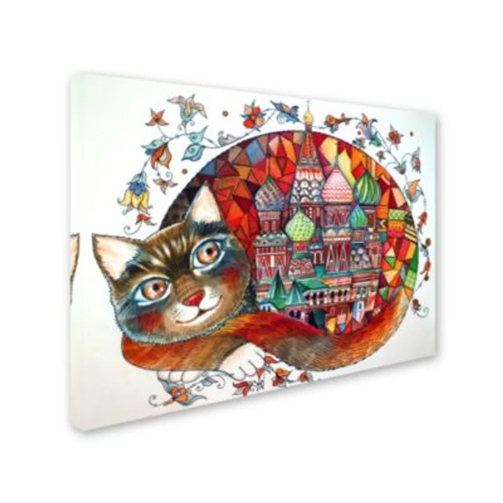 Oxana Ziaka Red Cat 3 Canvas Art Collection