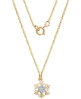 Disney Children's Two-Tone Frozen Snowflake 15" Pendant Necklace in 14k Gold