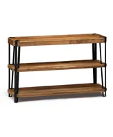 Alaterre Furniture Ryegate Natural Live Edge Solid Wood with Metal Media Console Table