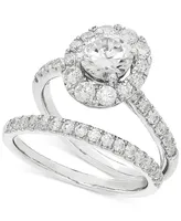 Grown With Love Igi Certified Lab Diamond Halo Bridal Set (2 ct. t.w.) 14k White Gold