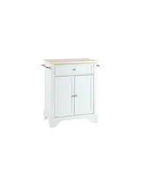 Lafayette Natural Wood Top Portable Kitchen Island