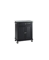 Solid Granite Top Portable Kitchen Cart Island