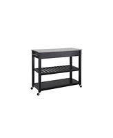 Stainless Steel Top Kitchen Cart Island With Optional Stool Storage