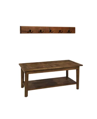 Alaterre Furniture Revive Wall Coat Hook with Bench Set