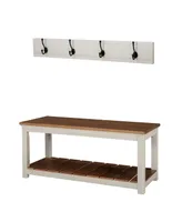 Savannah Coat Hook with Bench Set, Ivory