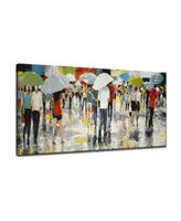 Ready2HangArt, 'Crowded Umbrellas' Abstract Canvas Wall Art