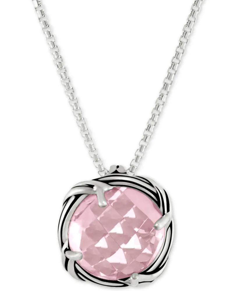 Peter Thomas Roth Rose Quartz Adjustable Pendant Necklace (4 ct. t.w.) in Sterling Silver