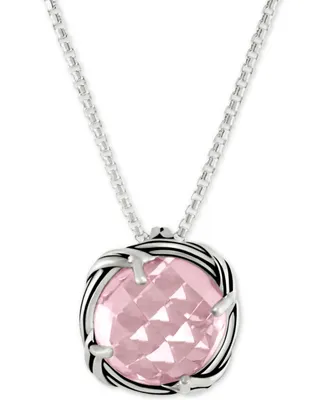 Peter Thomas Roth Rose Quartz Adjustable Pendant Necklace (4 ct. t.w.) in Sterling Silver