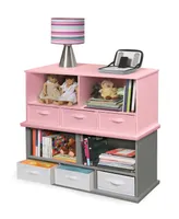 Badger Basket Stackable Shelf Storage Cubby With Three Baskets