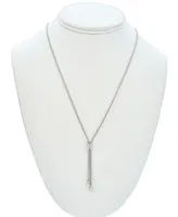 Diamond Lariat Necklace (1/8 ct. t.w.) in Sterling Silver , 20" + 3" extender