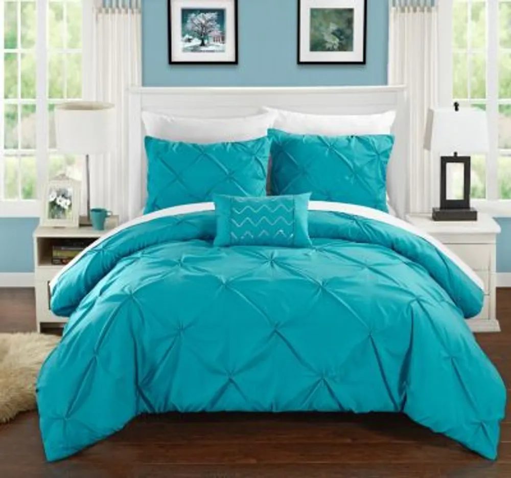 Chic Home Utopia 8 Piece Queen Bed in A Bag Duvet Set - Blue