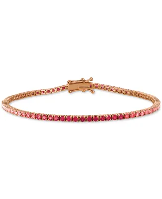 Le Vian Strawberry Layer Cake Ruby (7/8 ct. t.w.) & Pink Sapphire (2 ct. t.w.) Link Bracelet in 14k Rose Gold