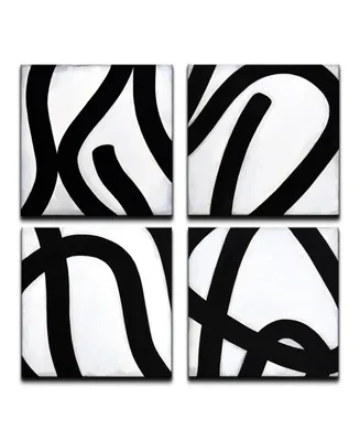 Ready2HangArt, 'Lines I-iv' 4 Piece Shape Canvas Wall Art Set