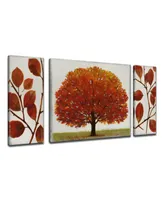 Ready2HangArt, 'November' 3 Panel Botanical Canvas Wall Art Set,30x60"