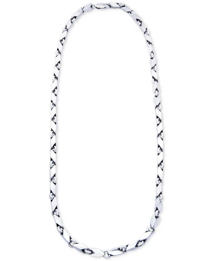 Men's Polished Link 24" Chain Necklace in Sterling Silver