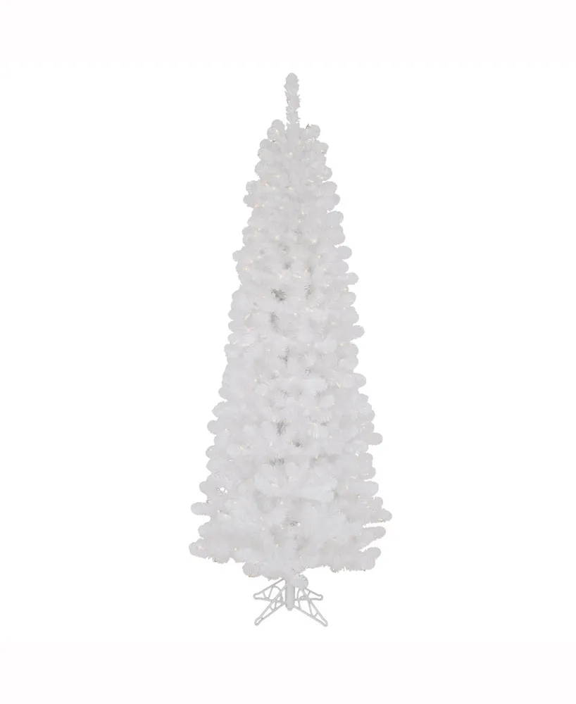 Vickerman 9.5 ft White Salem Pencil Pine Artificial Christmas Tree With 600 Clear Lights