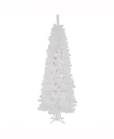 Vickerman 9.5 ft White Salem Pencil Pine Artificial Christmas Tree With 600 Clear Lights